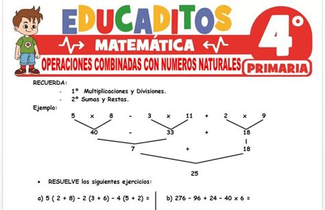 Matem Tica Para Cuarto De Primaria Educaditos