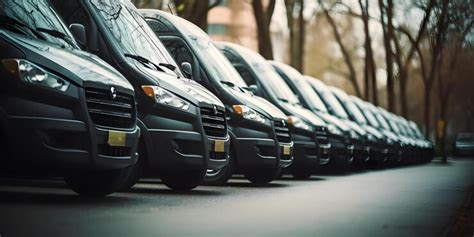 Premium Photo | A row of electric delivery vans parked and recharging ...