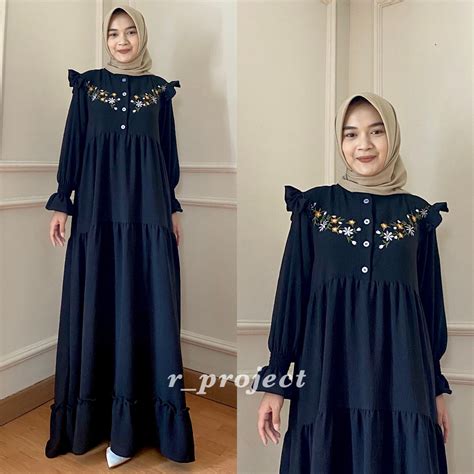 Jual Gamis Jumbo Celsa Maxi Bahan Cey Crinkle Airflow Ukuran S M L