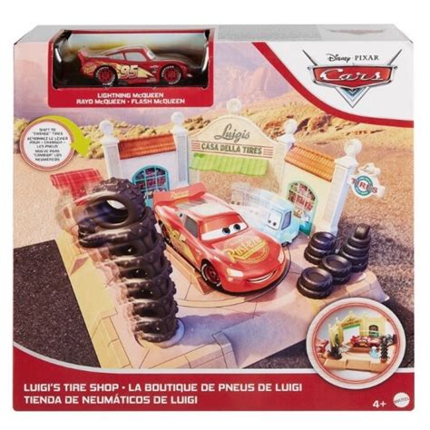 Mattel AUTA CARS Zestaw Sklep Z Oponami Luigiego Autko Zygzak McQueen