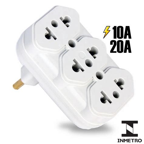 Adaptador Todas Tomadas Padrão Novo Antigo Benjamin Triplo Branco 10a e