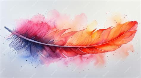 Premium Photo Colorful Feather Painting On White Background