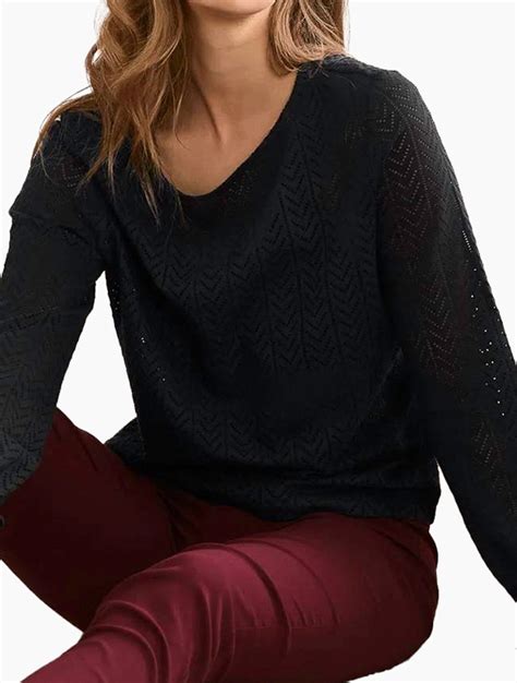 Shop Tchibo Black Ajour Knit Blouse For Women From Za