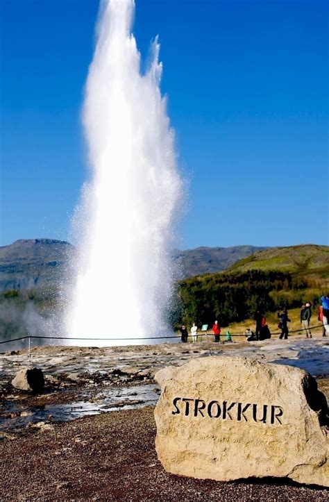 Geyser Strokkur eruption in the Geysir national park, Iceland | Iceland ...