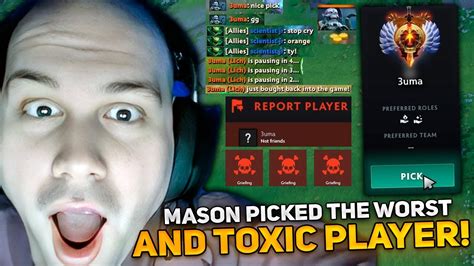 MASON Picked THE WORST AND TOXIC PLAYER In DOTA 2 MASAO Plays VIPER