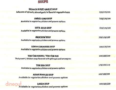 Menu Of Thai Chillys Chinese Kothrud Pune Dineout Discovery