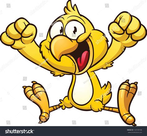 Excited Cartoon Chicken Vector Clip Art Stock Vector 143199748