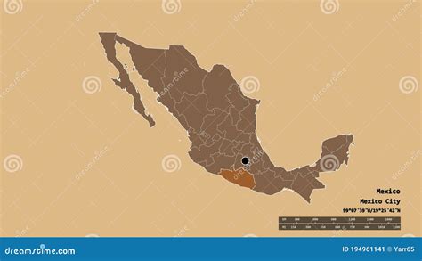 Ubicación Del Estado De Guerrero En México Patrón Stock De