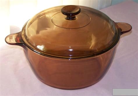 Corning Pyrex Visions Amber Glass Cookware Dutch Oven Pot 4 5