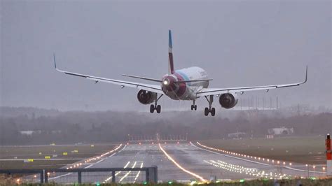 Crosswind Landings Takeoffs Go Around Hamburg Airport Plane Spotting