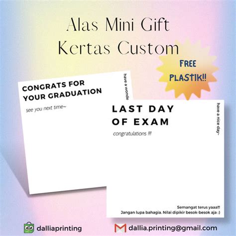 Jual Alas Kertas Mini Gift Custom Tulisan Gemas Lucu Alas Packaging