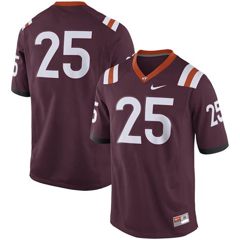 #25 Virginia Tech Hokies Nike Game Football Jersey - Maroon