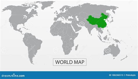 Political Vector Map Of The World With Clear Borders With Highlighted