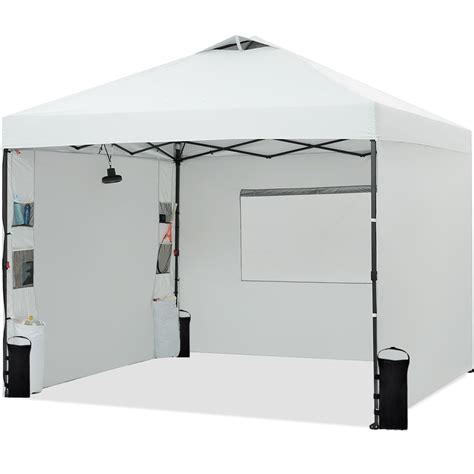 Tunbne 10x10 Ez Pop up Canopy Tent Comercial with 3 Sidewalls, Outdoor ...