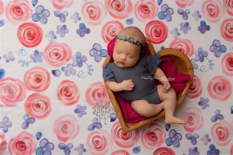 Red Poppies Newborn Photography Mini Backdrop Floordrop Posing Fabric