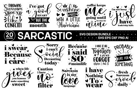 Sarcastic Svg Bundle Funny Svg Bundle Graphic By Gatewaydesign