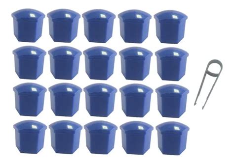 Kit 20 Capas De Parafusos Roda 17mm Sextavada Lisa Azul MercadoLivre