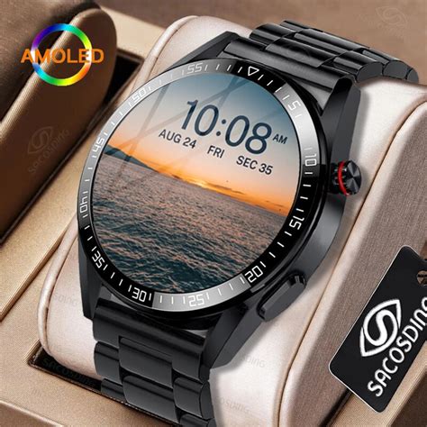 Sacosding Nova Chamada Bluetooth Rel Gio Inteligente Masculino Amoled