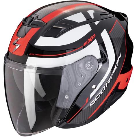 Casque Jet Scorpion Exo 230 Pul Noir Blanc Rouge