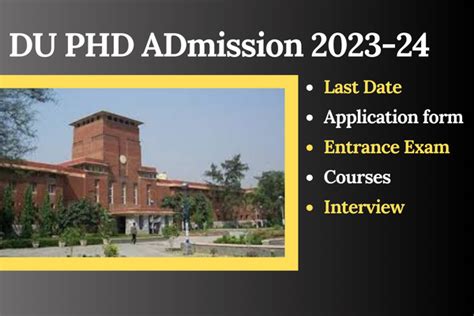 DU PhD Admission 2024 25 Last Date Fees Du Ac In Form