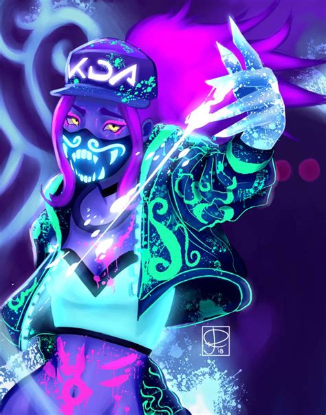 Kda Akali Fanart Art Print By Ecarlette League Of Legends Music