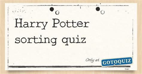 Harry Potter sorting quiz