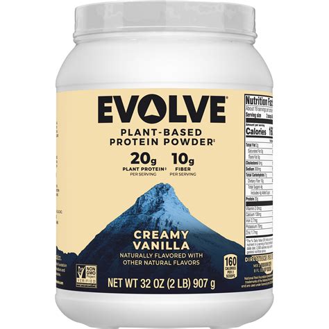 Evolve Creamy Vanilla Flavored Plant Based Protein Powder Smartlabel™