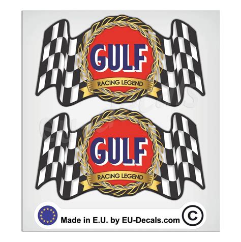 For 2x 92mm 363 Vintage Gulf Oil Racing Legend Laminated Decal