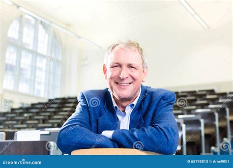 College Professor In Auditorium Stock Image Image Of Teaching Hall