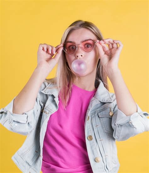 girl blowing bubble gum pictures