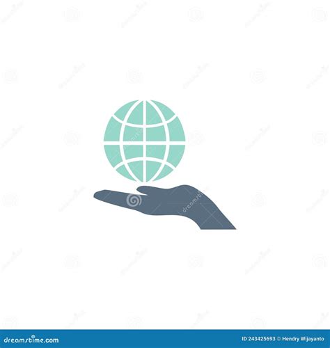 Hand Holding Globe Icon and Simple Flat Symbol for Website,mobile,logo ...