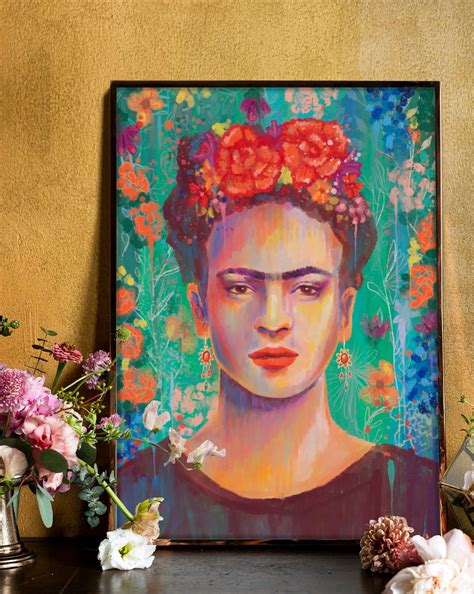 Retrato Poster Frida Kahlo Imprimir Arte De Pared Abstracto Etsy Espa A