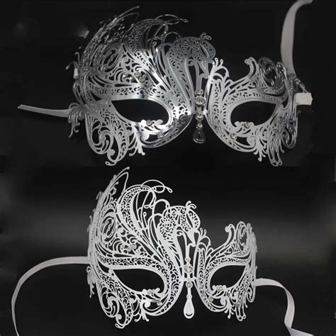 2016 masquerade silver mask Pure metals halloween party High quality ...