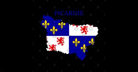 Picardy (Picardie) Map Flag, France, French Region - Picardy - Posters ...