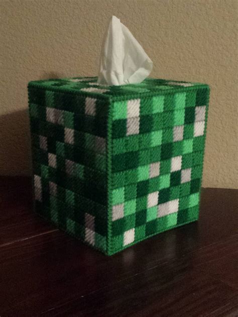 Handmade Finished Minecraft Creeper Tissue Box Cover Home Etsy