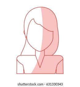 Red Silhouette Shading Faceless Half Body Stock Vector Royalty Free