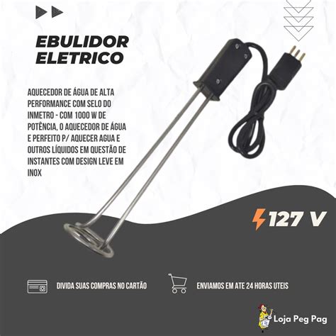 Ebulidor Eletrico Mergulhao Rabo Quente 127V Ferve água Rápido