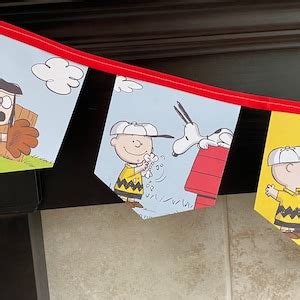 Snoopy Birthday Banner Charlie Brown Party Banner Charlie - Etsy