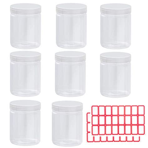 Buy Empty Slime Storage8 Pack Clear Plastic Jars Slime Containers With