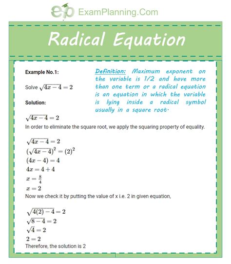 radical-equation – ExamPlanning