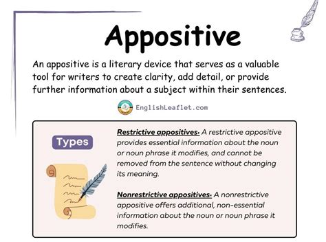 Appositive (Literary Device) | Examples in Literature & Functions - EnglishLeaflet