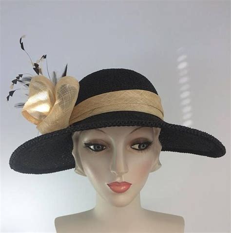 Black Church Hat Derby Hat Womens Hat Black Cloche Hat Downton