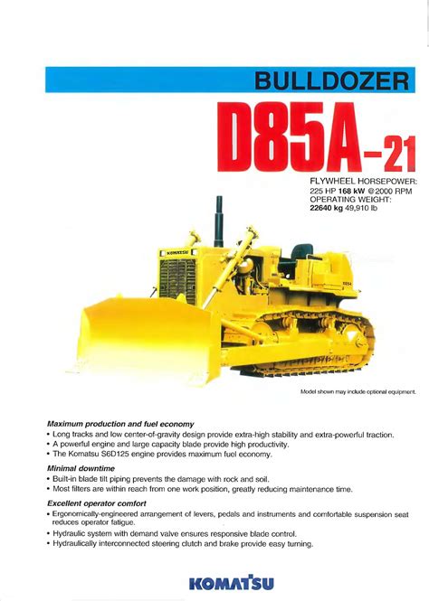 Komatsu Catalogue Specification Sheets Crawler Dozer D A B