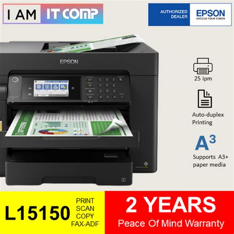 Epson EcoTank L15150 A3 Colour Wi Fi Duplex All In One Print Scan