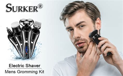 Surker Electric Shaver Razor Cordless Beard Trimmer For Men Nose Hair Trimmer 3 In 1