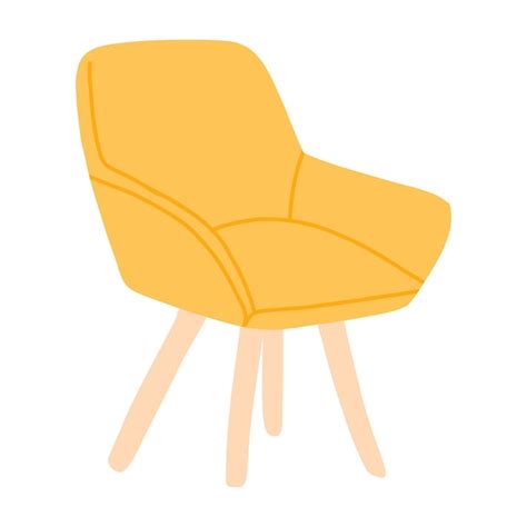 Premium Vector Modern Armchair Comfortable Soft Yellow Armchair Vector Illustration Isolated