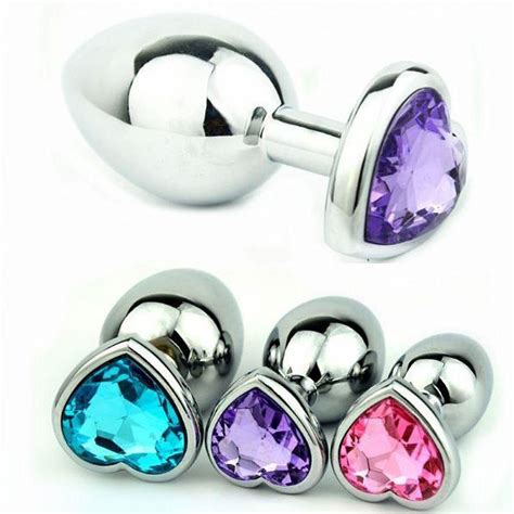 Plug Anal M Aço Cristal Pedra Coração Sex shop Metal Toys Plug Sexual Magazine Luiza