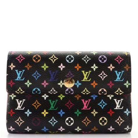 Louis Vuitton Alexandra Wallet In Black Monogram Multicolore