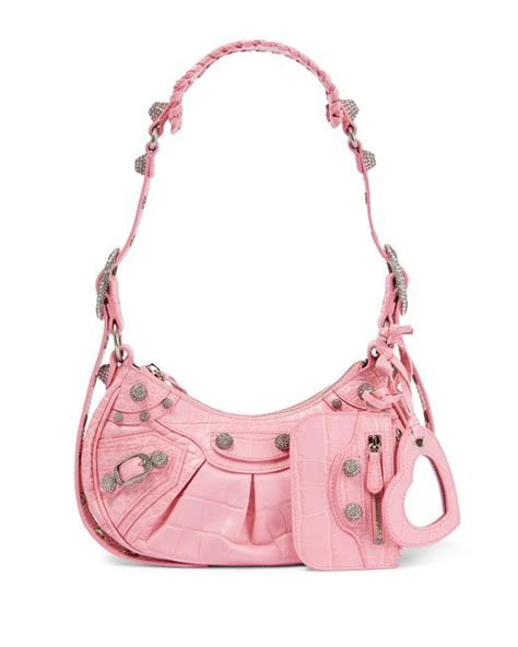 Balenciaga Le Cagole Xs Leather Shoulder Bag In Pink Lyst