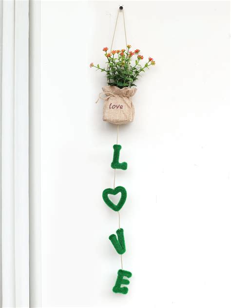 1pc Artificial Potted Plants Wall Hanging | Hanging plant wall, Plant ...